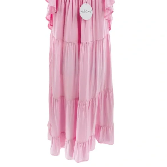 Petal & Pup NEW Kacper Tiered Relaxed Fit Convertible Midi Dress Size 4 / Small - Picture 9 of 12